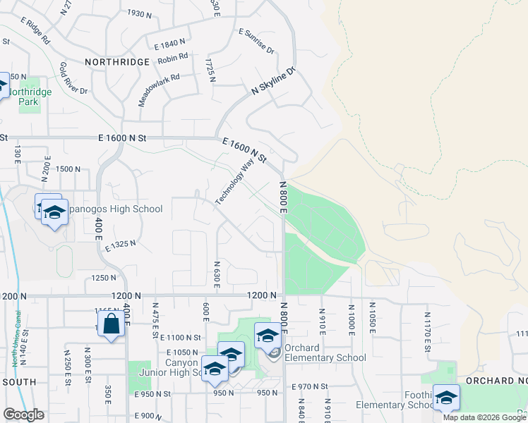 map of restaurants, bars, coffee shops, grocery stores, and more near 701 Timpanogos Parkway in Orem