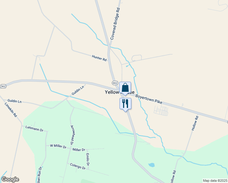map of restaurants, bars, coffee shops, grocery stores, and more near 6739 Boyertown Pike in Douglassville