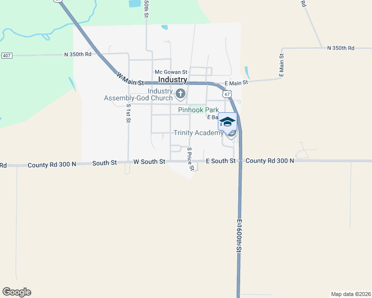 map of restaurants, bars, coffee shops, grocery stores, and more near 119 Gerald Street in Industry