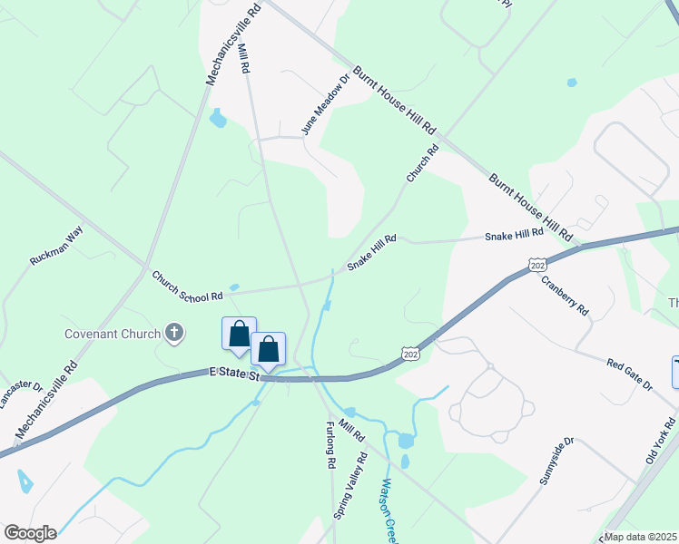 map of restaurants, bars, coffee shops, grocery stores, and more near 2532 Church Road in Doylestown