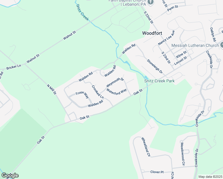 map of restaurants, bars, coffee shops, grocery stores, and more near 233 Waterford Way in Lebanon