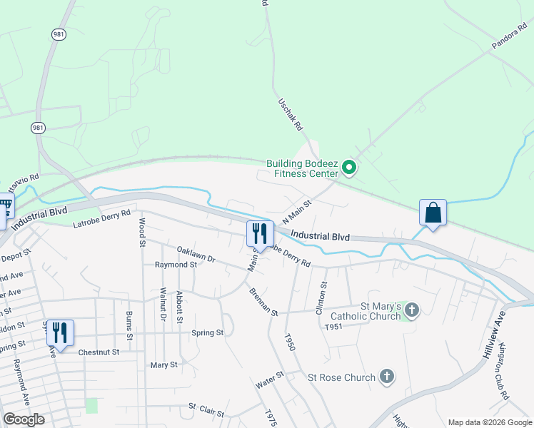 map of restaurants, bars, coffee shops, grocery stores, and more near 223 Best Avenue in McChesneytown-Loyalhanna