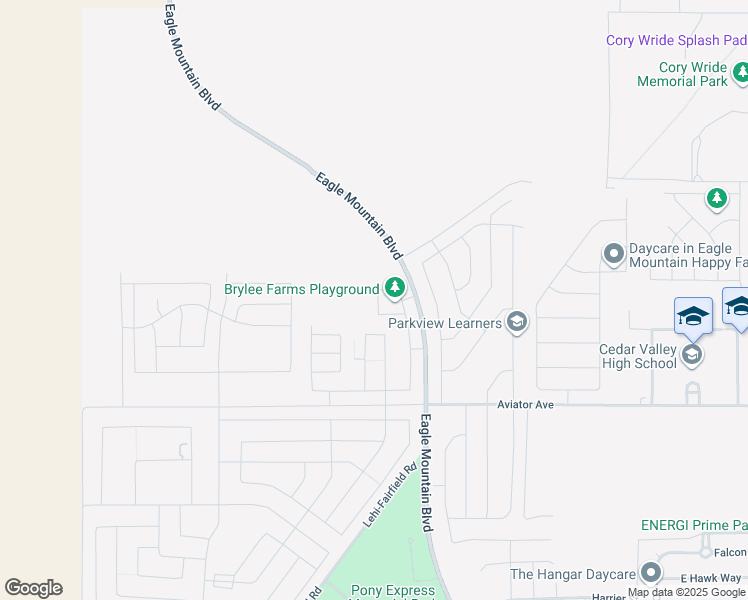 map of restaurants, bars, coffee shops, grocery stores, and more near 5267 North Evergreen Way in Eagle Mountain