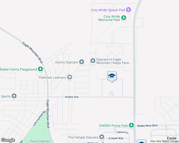 map of restaurants, bars, coffee shops, grocery stores, and more near East Blacksmith Road in Eagle Mountain
