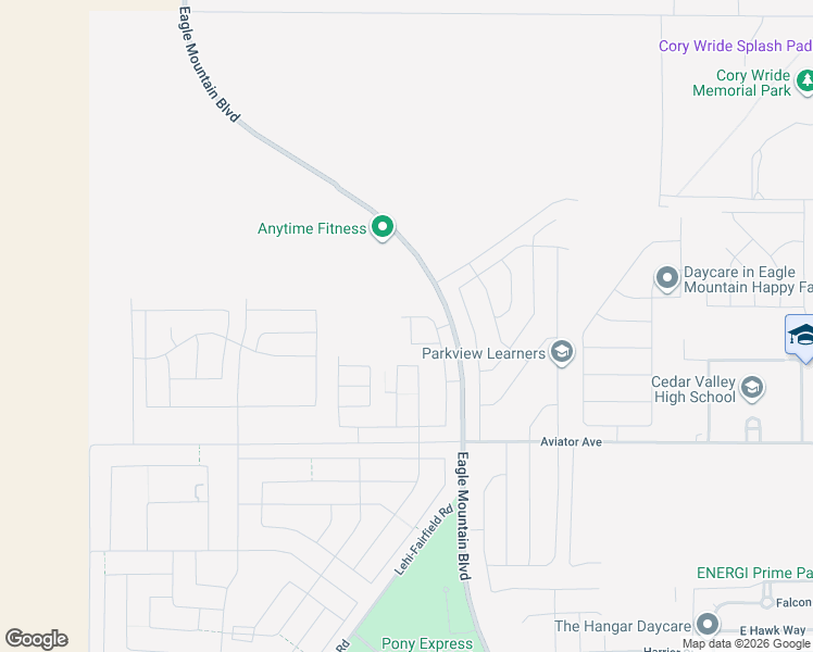 map of restaurants, bars, coffee shops, grocery stores, and more near 5271 North Evergreen Way in Eagle Mountain