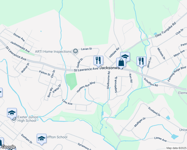 map of restaurants, bars, coffee shops, grocery stores, and more near 40 Caribou Court in Reading