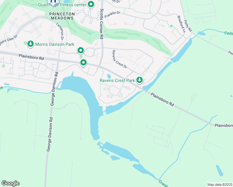 map of restaurants, bars, coffee shops, grocery stores, and more near 815 Aspen Drive in Princeton Meadows