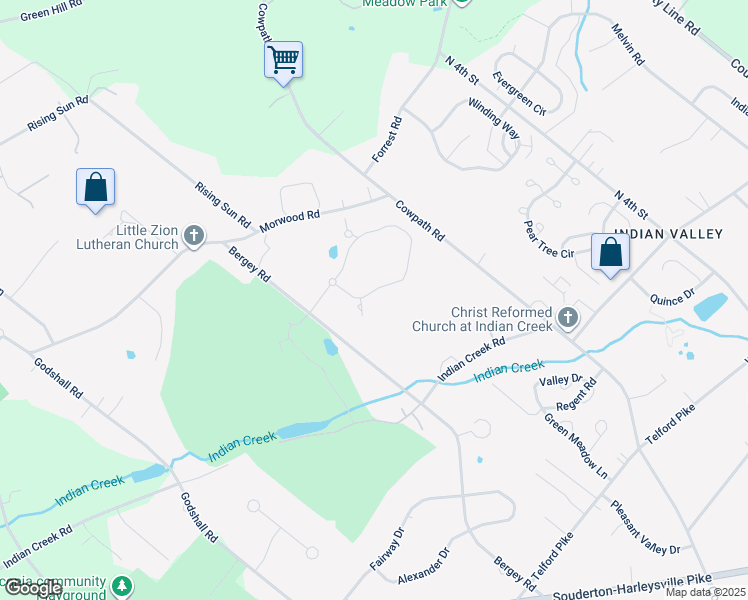 map of restaurants, bars, coffee shops, grocery stores, and more near 219 Country Club Drive in Telford