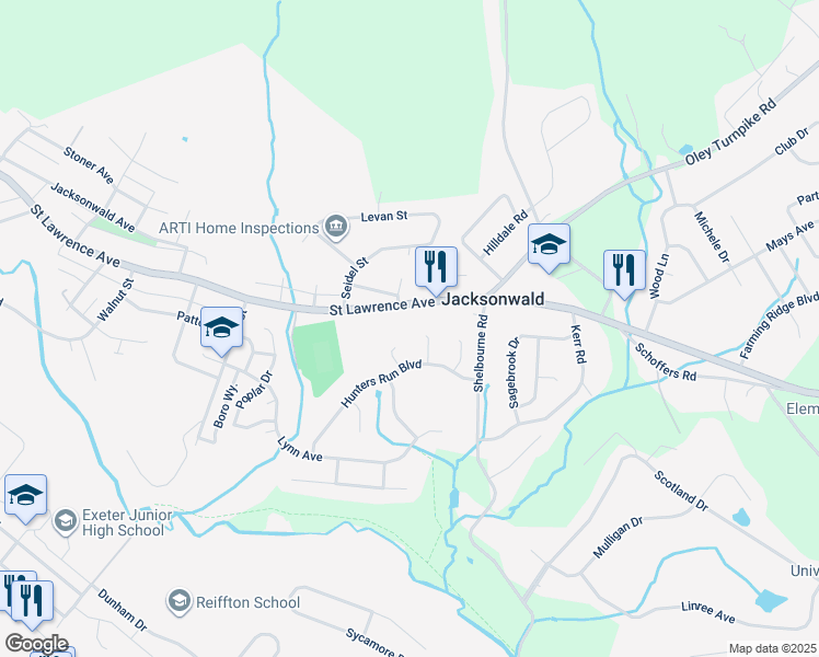 map of restaurants, bars, coffee shops, grocery stores, and more near 40 Caribou Court in Reading