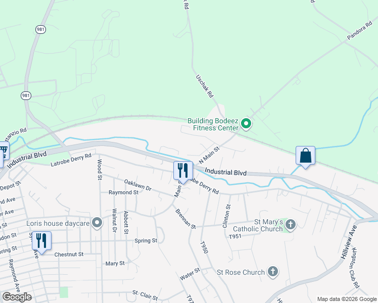 map of restaurants, bars, coffee shops, grocery stores, and more near 223 Best Avenue in McChesneytown-Loyalhanna