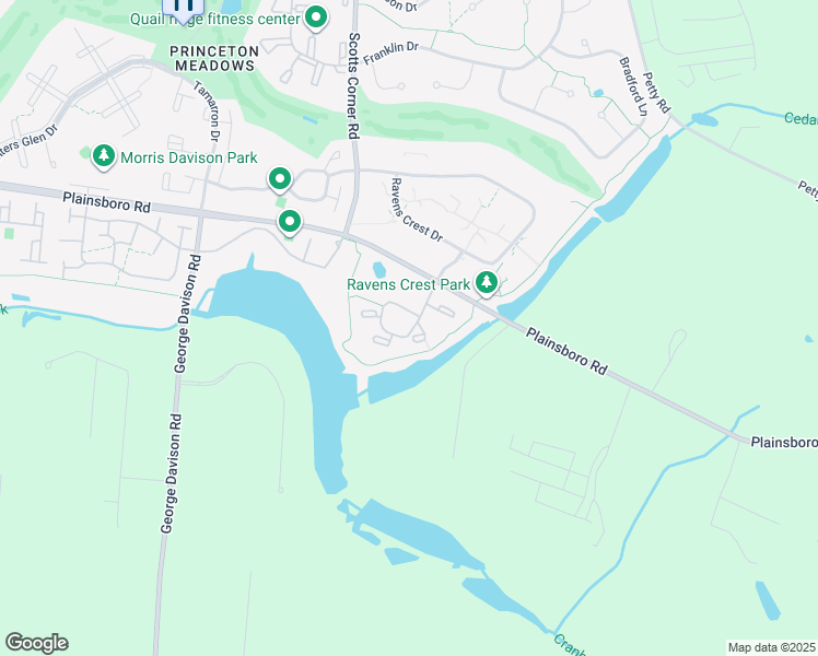 map of restaurants, bars, coffee shops, grocery stores, and more near 815 Aspen Drive in Princeton Meadows