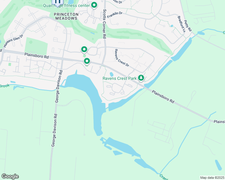 map of restaurants, bars, coffee shops, grocery stores, and more near 1719 Aspen Drive in Plainsboro Township