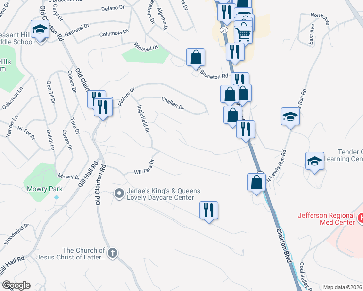map of restaurants, bars, coffee shops, grocery stores, and more near 131 Steiner Drive in Pittsburgh