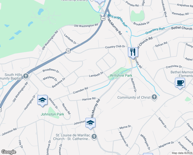 map of restaurants, bars, coffee shops, grocery stores, and more near 107 Oxford Place in Pittsburgh