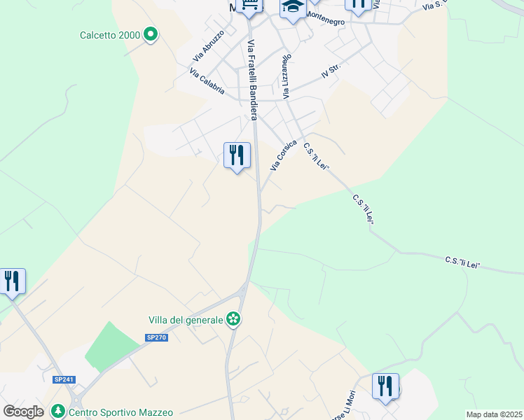 map of restaurants, bars, coffee shops, grocery stores, and more near C.S. Lu Monte in Provincia di Lecce