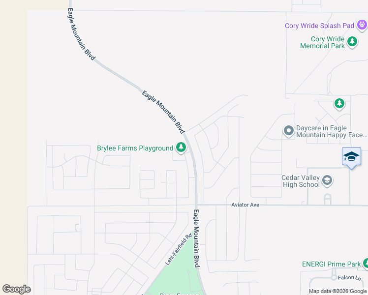 map of restaurants, bars, coffee shops, grocery stores, and more near 5290 North in Eagle Mountain