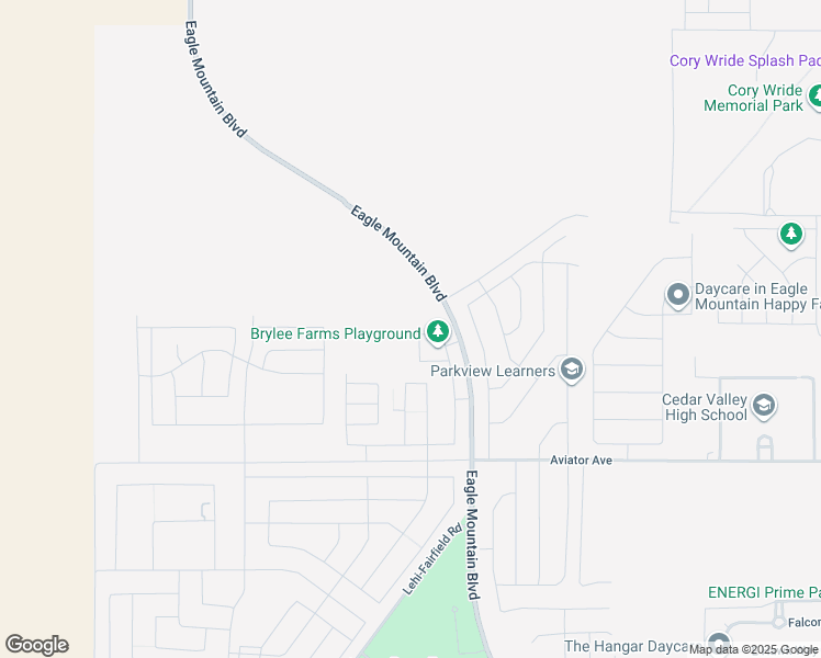 map of restaurants, bars, coffee shops, grocery stores, and more near 653 East Ryegrass Drive in Eagle Mountain