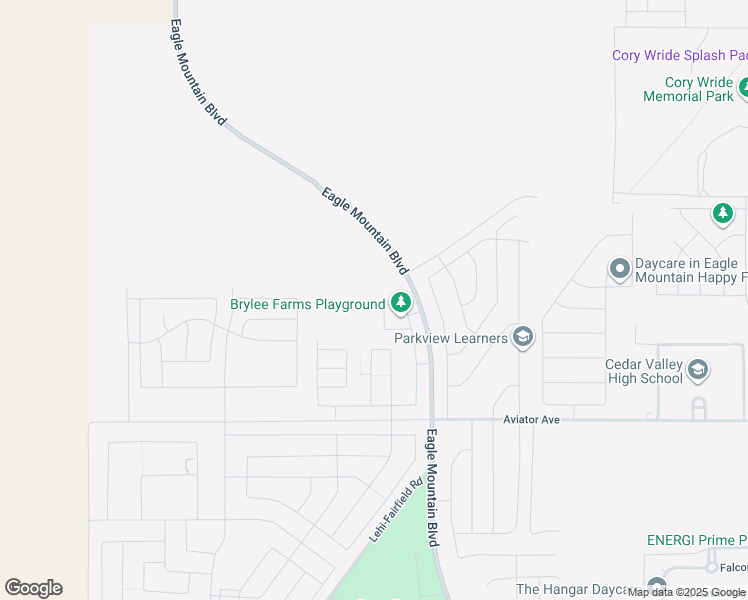 map of restaurants, bars, coffee shops, grocery stores, and more near 649 East Ryegrass Drive in Eagle Mountain