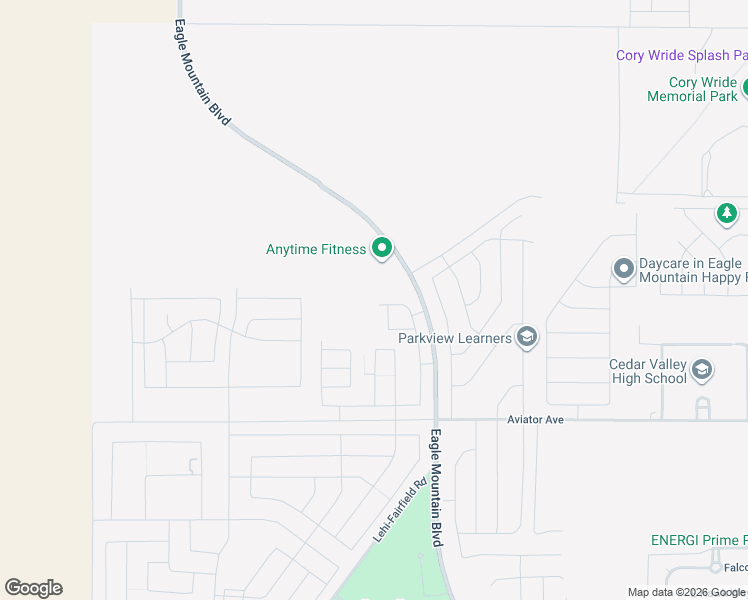 map of restaurants, bars, coffee shops, grocery stores, and more near 639 East Ryegrass Drive in Cedar Fort