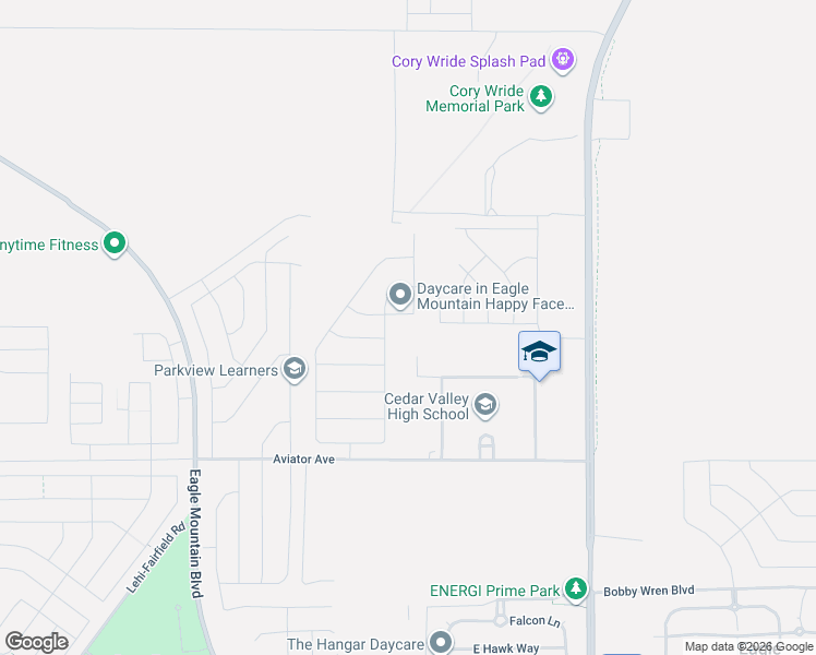 map of restaurants, bars, coffee shops, grocery stores, and more near 5344 trailside Station in Eagle Mountain