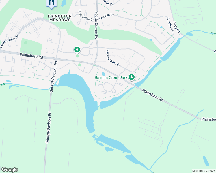 map of restaurants, bars, coffee shops, grocery stores, and more near 2202 Aspen Drive in Plainsboro Township