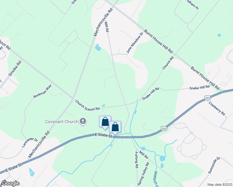 map of restaurants, bars, coffee shops, grocery stores, and more near 3072 Mill Road in Doylestown