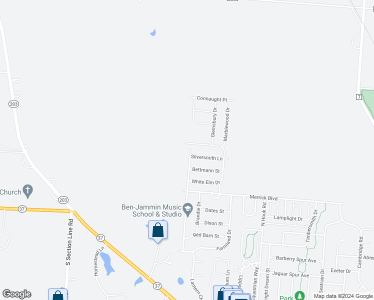 map of restaurants, bars, coffee shops, grocery stores, and more near 383 Stonhope Drive in Delaware