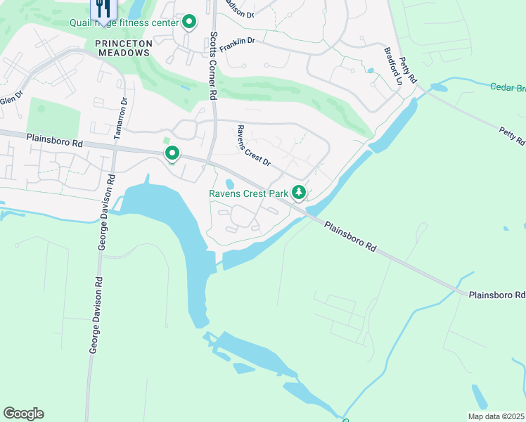 map of restaurants, bars, coffee shops, grocery stores, and more near 2202 Aspen Drive in Plainsboro Township