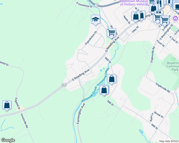 map of restaurants, bars, coffee shops, grocery stores, and more near in Berks County