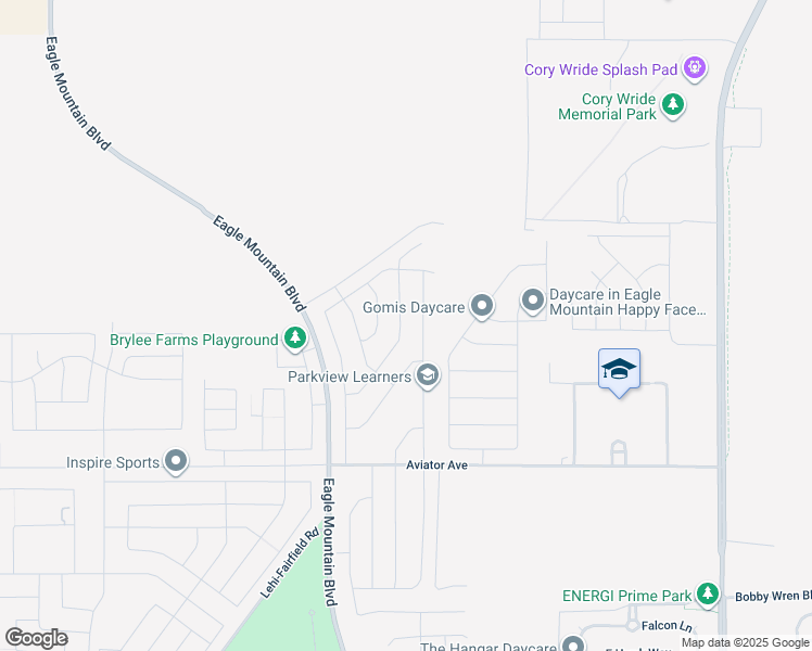 map of restaurants, bars, coffee shops, grocery stores, and more near 5326 Honey Suckle Way in Eagle Mountain