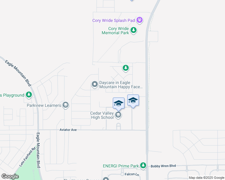 map of restaurants, bars, coffee shops, grocery stores, and more near 2790 Pony Express Parkway in Eagle Mountain