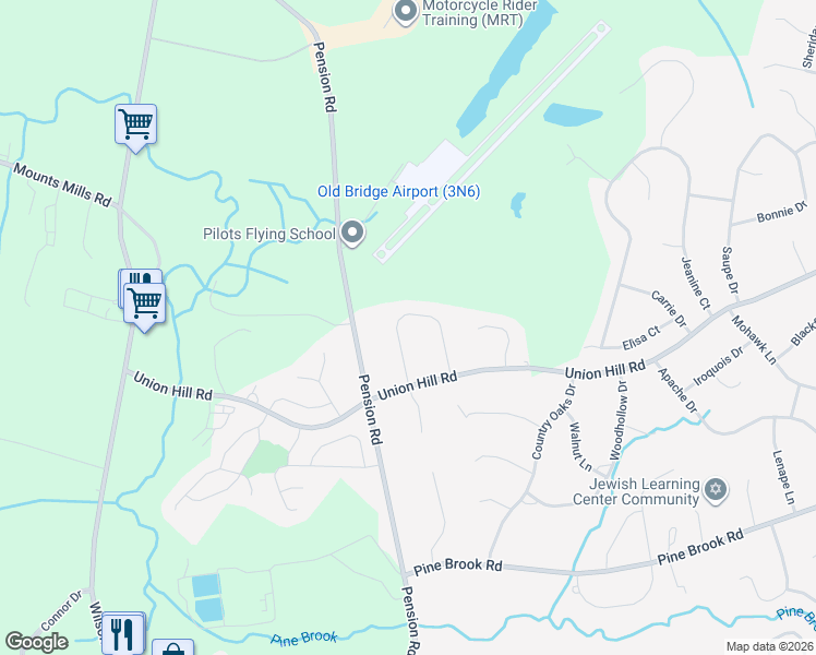map of restaurants, bars, coffee shops, grocery stores, and more near 21 Kimberly Court in Manalapan Township