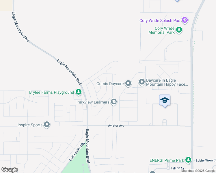 map of restaurants, bars, coffee shops, grocery stores, and more near 5344 Honey Suckle Way in Eagle Mountain