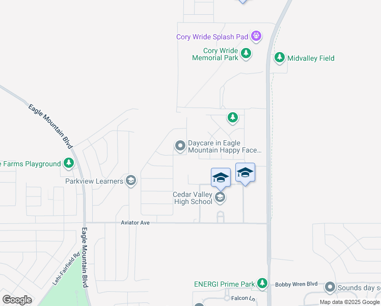 map of restaurants, bars, coffee shops, grocery stores, and more near 5344 trailside Station in Eagle Mountain