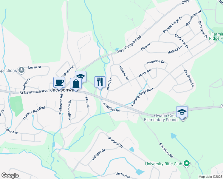 map of restaurants, bars, coffee shops, grocery stores, and more near 4401 Mays Avenue in Reading