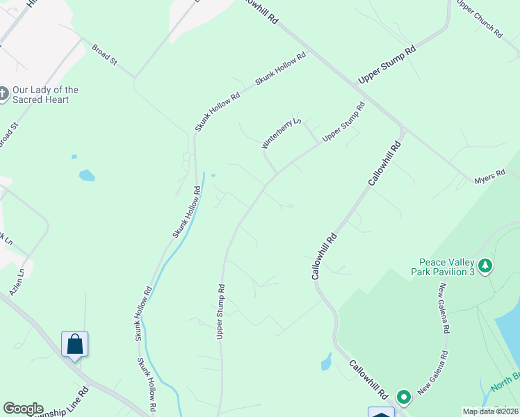map of restaurants, bars, coffee shops, grocery stores, and more near 519 Upper Stump Road in Chalfont