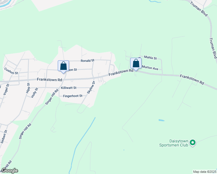 map of restaurants, bars, coffee shops, grocery stores, and more near 1326 Frankstown Road in Johnstown