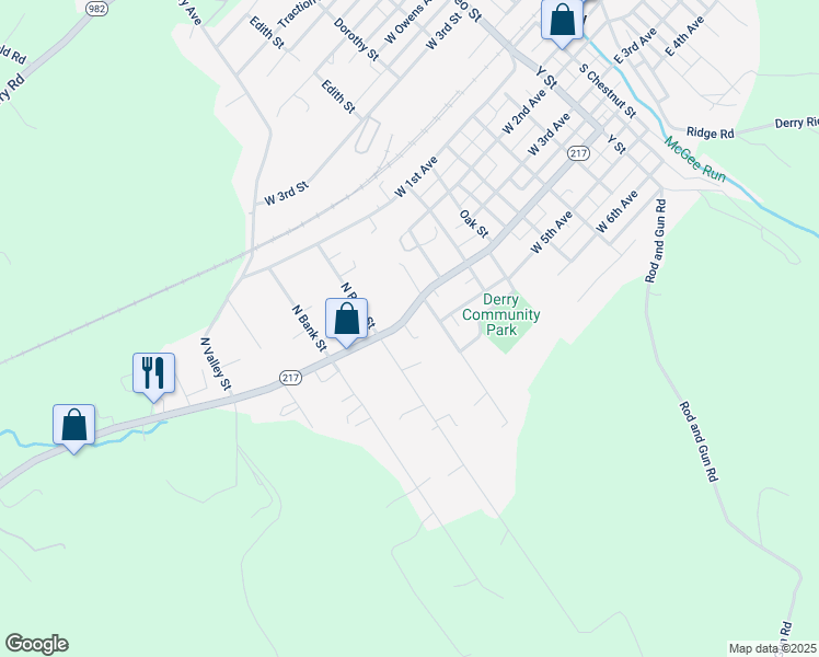 map of restaurants, bars, coffee shops, grocery stores, and more near 931 West 4th Avenue in Derry