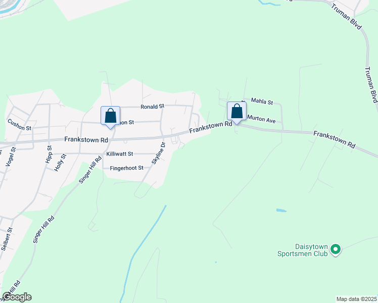 map of restaurants, bars, coffee shops, grocery stores, and more near 1326 Frankstown Road in Johnstown