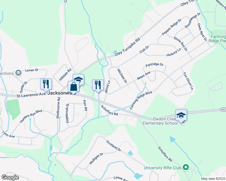 map of restaurants, bars, coffee shops, grocery stores, and more near 4407 Mays Avenue in Reading