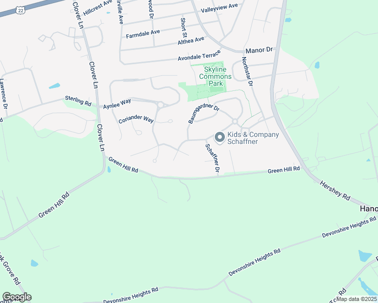 map of restaurants, bars, coffee shops, grocery stores, and more near 7704 Forney Way in Harrisburg