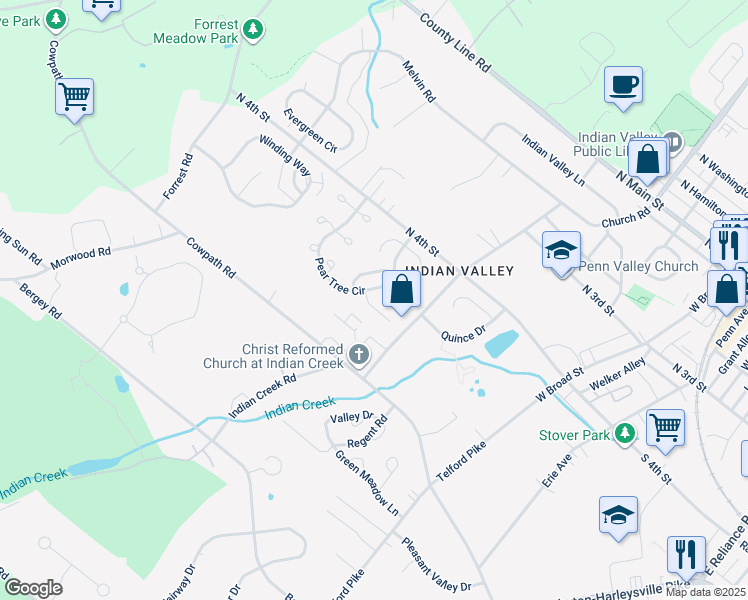 map of restaurants, bars, coffee shops, grocery stores, and more near 201 Nelis Court in Telford
