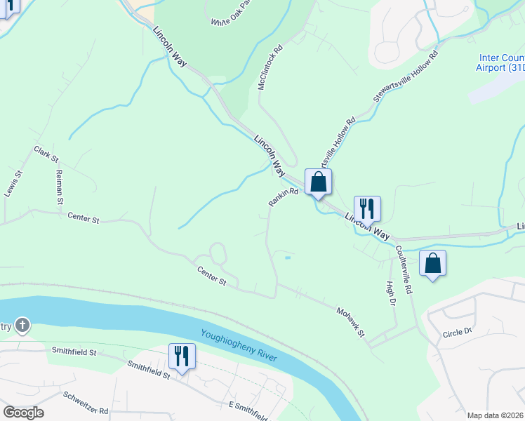 map of restaurants, bars, coffee shops, grocery stores, and more near 1306 Rankin Road in White Oak