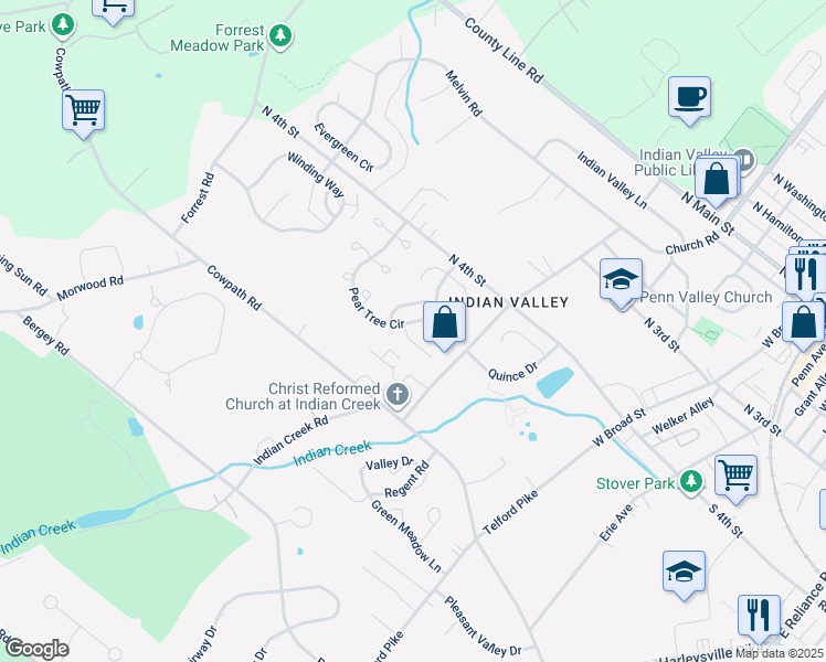 map of restaurants, bars, coffee shops, grocery stores, and more near 201 Nelis Court in Telford
