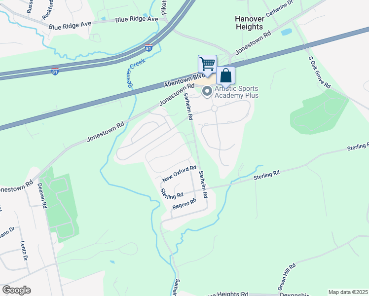map of restaurants, bars, coffee shops, grocery stores, and more near 6933 Derrick Drive in Dauphin County