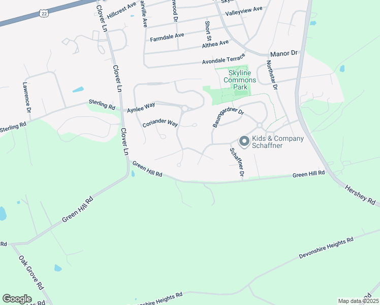 map of restaurants, bars, coffee shops, grocery stores, and more near 7677 Forney Way in Harrisburg