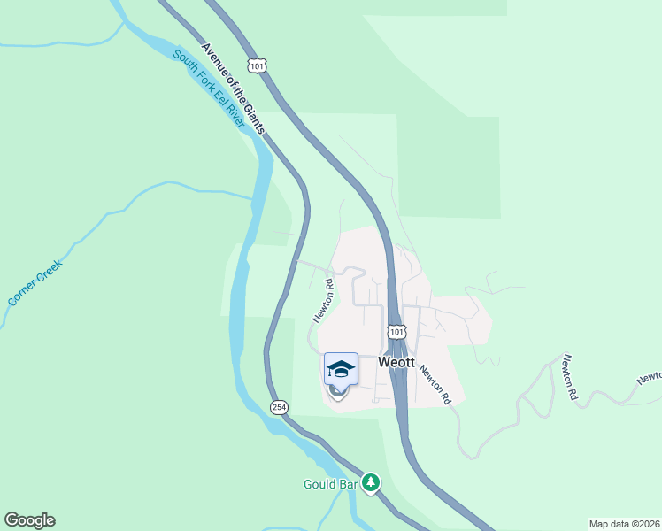 map of restaurants, bars, coffee shops, grocery stores, and more near 180 Maple Drive in Weott