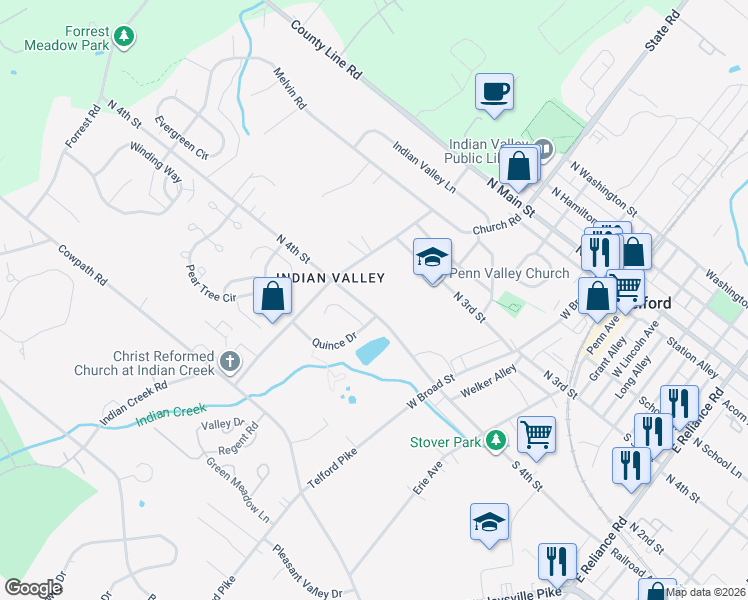 map of restaurants, bars, coffee shops, grocery stores, and more near 103 Cobbler Court in Telford