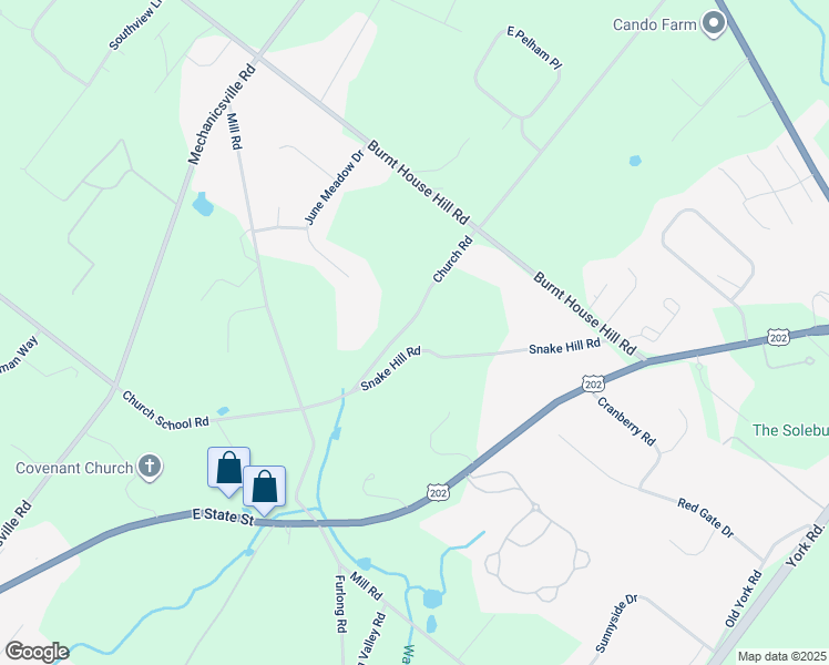 map of restaurants, bars, coffee shops, grocery stores, and more near 4375 Church Road in Doylestown