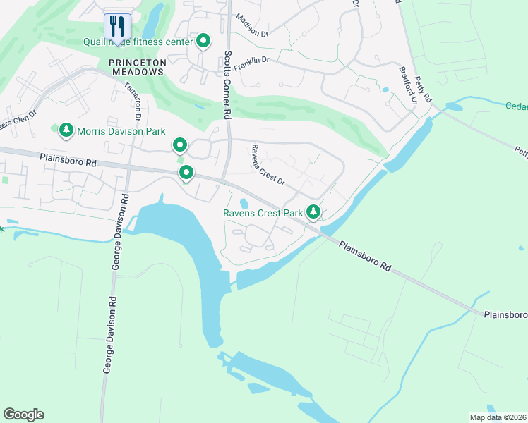 map of restaurants, bars, coffee shops, grocery stores, and more near 2202 Aspen Drive in Plainsboro Township